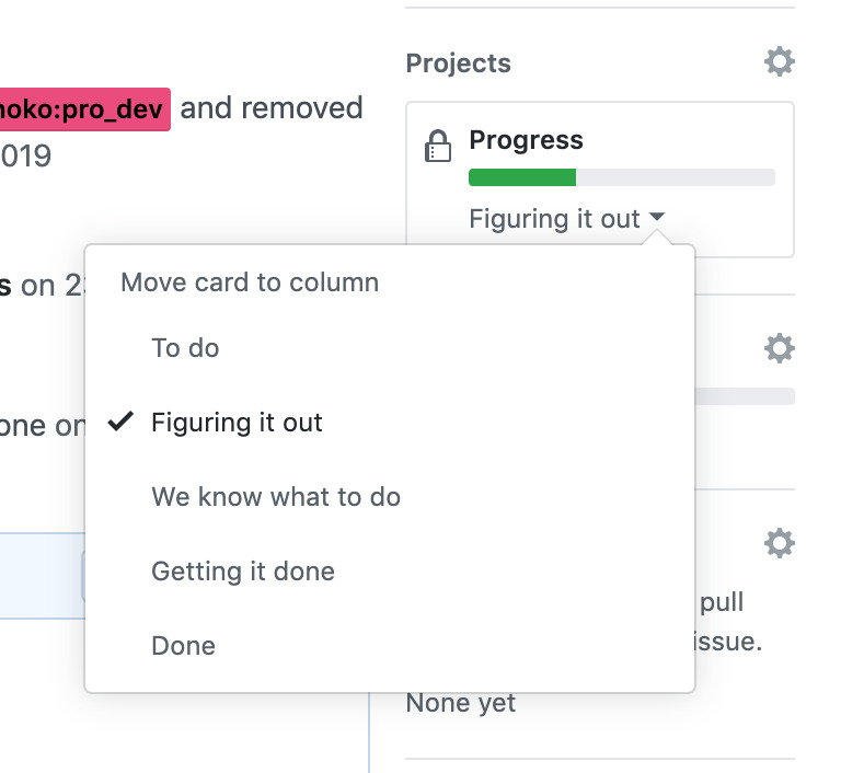 Screenshot of Github Issue sidebar