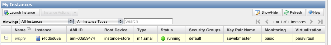 Screenshot a running instance on Amazon EC2