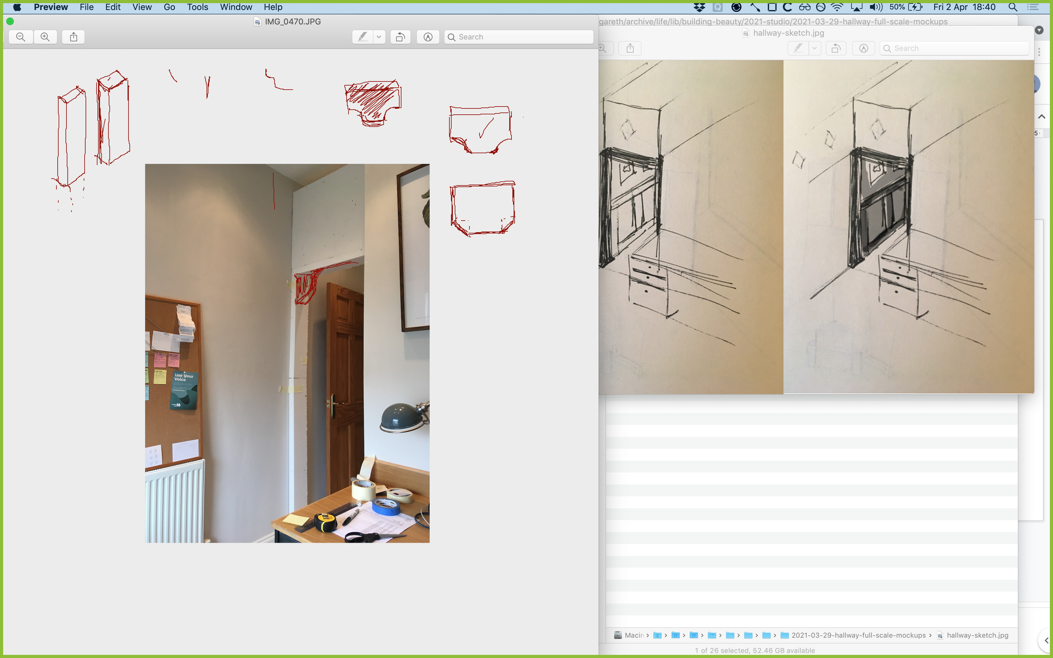 Hallway tutoring sketching