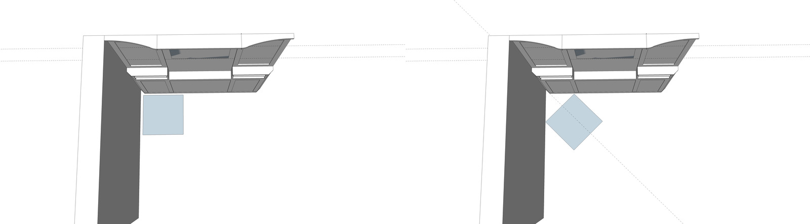 Radiator wall chair orientation