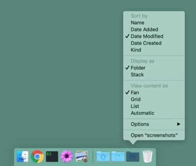 Screenshots folder settings