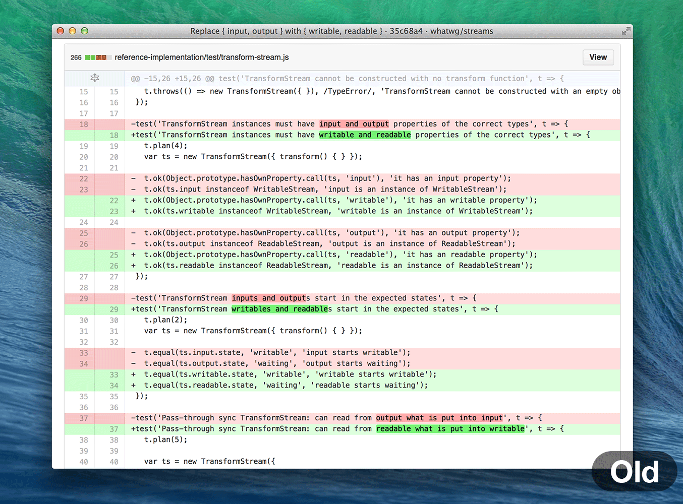 Old vs New Diff word highlighting